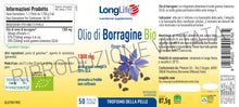 Carica l'immagine nel visualizzatore di Gallery, LongLife® Olio di Borragine Bio 1300mg | Integratore di borragine titolato al 20% in GLA | Omega 6 | Trofismo della pell