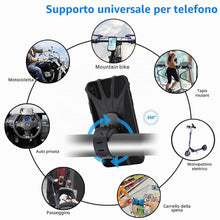 Carica l'immagine nel visualizzatore di Gallery, Kinizuxi Supporto Telefono Bicicletta 2Packs,Universale Supporto Telefono Motociclo,360°Rotabile Silicone Manubrio Suppo