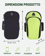 Carica l'immagine nel visualizzatore di Gallery, Borsa da braccio sportiva 2 pezzi, sportarmband e handytasche con kopfhörerfach, schweißfest, per corsa, joggen, fitness