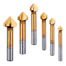 Carica l'immagine nel visualizzatore di Gallery, Svasatore per Metallo Legno, HTBAKOI Punta Trapano per Svasatore Titanio Rivestito in HSS 90°Gradi 6,3mm 8,3mm 10,4mm 12