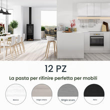 Carica l'immagine nel visualizzatore di Gallery, AOOWU Kit di Riparazione di Mobili, 4 Colori Set di Riparazione in Laminato, Kit di Riparazione per Legno, Stucco per Le
