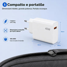 Carica l'immagine nel visualizzatore di Gallery, Caricatore 45W per Xiaomi, Cavo USB-C 1M, Ricarica Rapida