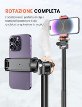 Carica l'immagine nel visualizzatore di Gallery, 180cm Treppiede Smartphone, Stabile &amp; Estensibile Treppiedi Cellulare con Telecomando Senza Fili e Supporto Telefonico, 