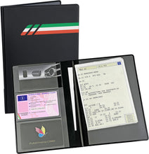 Carica l'immagine nel visualizzatore di Gallery, pubblimania Portadocumenti Auto/Moto Bandiera Italia, Chiusura a Due Ante. Per Libretto, Card, assicurazione, Bollo o Do