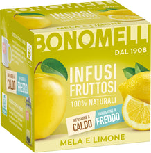 Carica l'immagine nel visualizzatore di Gallery, Bonomelli Infusi Fruttosi, Mela e Limone, Confezione da 12 Filtri, Gusto Unico e Originale, Infusione a Caldo e a Freddo, Ingredienti 100% Naturali (24g)