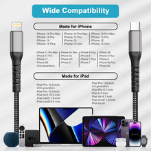 Carica l'immagine nel visualizzatore di Gallery, Cavo iPhone USB C 2 Metri [Certificato MFi], Cavo USB C Lightning Cavetto iPhone Filo Cavi Lightning USB C Cavi Caricato