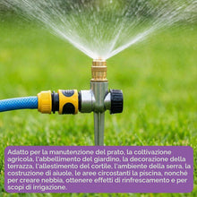 Carica l'immagine nel visualizzatore di Gallery, 3 Pezzi Irrigatore da Giardino Automatico Regolabile 360 in Metallo, Irrigatori a Pioggia Rotanti con Puntale in Metallo