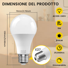 Carica l'immagine nel visualizzatore di Gallery, Lampadina LED E27 con Telecomando, Lampadina E27 Dimmerabile, Lampadine LED da 9W, 3 Temperature di Colore 3000K-6000K, 