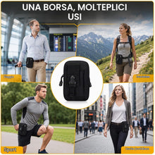 Carica l'immagine nel visualizzatore di Gallery, Fondina porta cellulare da cintura per Uomo,porta telefono da cintura,Marsupio da cintura uomo,Nylon Portatelefono da Ci