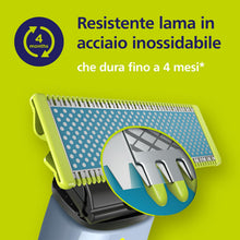 Carica l'immagine nel visualizzatore di Gallery, Philips OneBlade First Shave Autentico Sistema di rasatura elettrico ibrido per ragazzi, modello QP1324/30