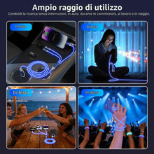 Carica l'immagine nel visualizzatore di Gallery, LED Light Up iPhone Flowing Multi Charging Cable 3-in-2 Charger Cables [MFi Certified ] Cavo Lightning con USB-C&amp;Micro U