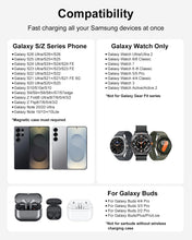 Carica l'immagine nel visualizzatore di Gallery, Stazione di Ricarica 3 in 1 per Samsung, Caricatore Wireless Pieghevole per Galaxy S26/S25/S24/S23/Z Fold/Flip Series, G