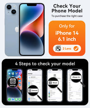 Carica l'immagine nel visualizzatore di Gallery, CANSHN Cover Magnetica per iPhone 14(6,1 Pollici), Compatibile con MagSafe, [Protezione Completa Della Fotocamera], Cust