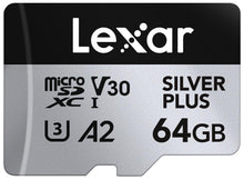 Carica l'immagine nel visualizzatore di Gallery, Lexar Silver Plus Scheda di memoria Micro SD da 64 GB, fino a 205 MB/s