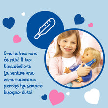 Carica l'immagine nel visualizzatore di Gallery, Cicciobello Bua, Bambola Interattiva con Accessori, Giochi Bambini 2 anni, Cicciobello con Accessori per la Cura Come Termometro e Stetoscopio, Usa il Ciuccio per Farlo Smettere di Piangere!