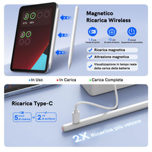 Carica l'immagine nel visualizzatore di Gallery, Penna iPd Compatibile con Apple iPd 2018-2024, Penna per iPd con Palm Rejection e Ricarica Wireless,iPd 6~10th、iPd Air 3