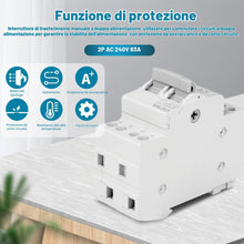 Carica l'immagine nel visualizzatore di Gallery, Commutatore 2P 63A Interruttore separatore di carico Dual Power Manual