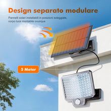 Carica l'immagine nel visualizzatore di Gallery, GRIFEMA Lampada Solare da Esterno con Sensore di Movimento, 300 lm, IP65