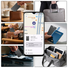 Carica l'immagine nel visualizzatore di Gallery, 2 Pezzi di Tracker per Portafoglio per Android, Smart Card di Tracciamento Ricaricabile Senza Fili, Carta di Tracciament