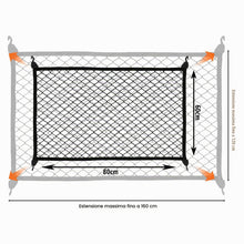Carica l'immagine nel visualizzatore di Gallery, HOVIN Rete Elastica Bagagliaio Auto 60×80 cm, Espandibile Fino a 160×120 cm