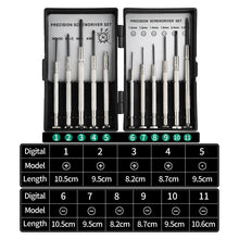 Carica l'immagine nel visualizzatore di Gallery, Cacciavite per occhiali 11 in 1, set precisione per orologi e telefono