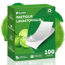 Carica l'immagine nel visualizzatore di Gallery, Fogli per Lavastoviglie, 100 Lavaggi, Senza Plastica e Sostenibili, Pulizia Potente con Enzimi Proteasi contro Proteine 