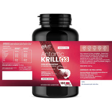 Carica l'immagine nel visualizzatore di Gallery, OVF Olio di Krill Antartico 180 Capsule Molli Softgel con Omega 3 Astaxantina e Fosfolipidi EPA DHA Naturali Omega 3 Kri