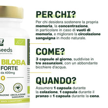 Carica l'immagine nel visualizzatore di Gallery, Ginkgo Biloba BIO | Forte | Memoria, Circolazione Sanguigna | 90 capsule