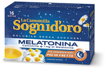 Carica l'immagine nel visualizzatore di Gallery, Camomilla Sogni d'oro solubile con melatonina, 16 Filtri, senza zuccheri e glutine, immediatamente solubile, facile da p