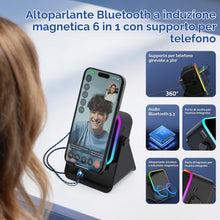 Carica l'immagine nel visualizzatore di Gallery, BIIB Regalo Uomo, Altoparlante Bluetooth Induction con Supporto Telefono