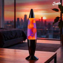 Carica l'immagine nel visualizzatore di Gallery, Jambo 16" Beautiful Lamp- Purple with Yellow/Orange Wax, Relaxing Liquid Lamp for Living Room Office Bedroom Adults Teen