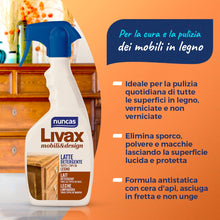 Carica l'immagine nel visualizzatore di Gallery, Nuncas Livax Mobili&amp;Design - Latte Detergente Legno - 500 ml