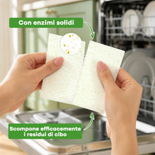 Carica l'immagine nel visualizzatore di Gallery, Fogli per Lavastoviglie, 100 Lavaggi, Senza Plastica e Sostenibili, Pulizia Potente con Enzimi Proteasi contro Proteine 