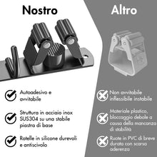 Carica l'immagine nel visualizzatore di Gallery, Radikor Portascope da Muro, Porta Scopa con 3 Supporti e 2 Ganci