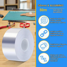 Carica l'immagine nel visualizzatore di Gallery, Nastro adesivo alluminio - Nastro adesivo resistente al calore per temperature alte e basse, impermeabile, resistente, i