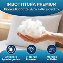 Carica l'immagine nel visualizzatore di Gallery, Flowen Cuscini Letto Coppia di Guanciali 50x80 per Dormire Imbottitura Standard Antiacaro Anallergico Traspirante Rettan