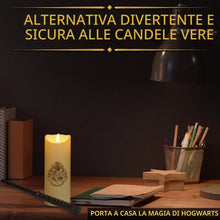 Carica l'immagine nel visualizzatore di Gallery, Harry Potter Candele LED con Bacchetta Telecomando, 5m Allineare e Hogwarts Disegno Dello Stemma, Bianco Candela a Batte