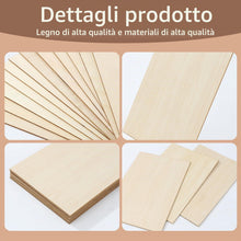 Carica l'immagine nel visualizzatore di Gallery, 12 Pezzi Fogli di Legno di Balsa,300 × 200 × 2mm Compensato,Compensato Basswood,Per Progetti di Modellismo Fai-da-te,Int