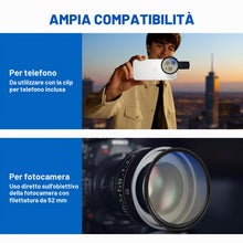 Carica l'immagine nel visualizzatore di Gallery, Filtro polarizzatore CPL, 52mm Clip-on Filtro Polarizzatore Circolare, Filtro CPL Universale, Obiettivo per Telefono Cel