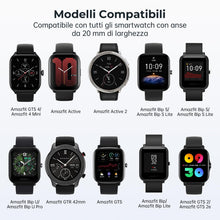 Carica l'immagine nel visualizzatore di Gallery, Cinturino per Amazfit Active/2/GTS 4/GTS 4 Mini/GTS 3/GTS 2 Mini/Bip/GTR 42mm/Pop, Con Chiusura Magnetica, 20mm Braccial