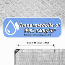 Carica l'immagine nel visualizzatore di Gallery, Telo impermeabile 2x4m, resistente all'inverno, 140g/m², trasparente, con occhielli per piante, mobili, barca, camion, l
