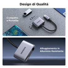 Carica l'immagine nel visualizzatore di Gallery, UGREEN Adattatore USB C a Jack 3,5 mm e Ricarica Rapida PD 30W