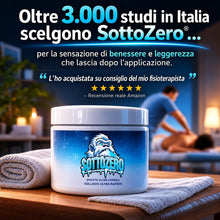 Carica l'immagine nel visualizzatore di Gallery, SottoZero® Crema Effetto Freddo 200ml — Sollievo Immediato Gambe Pesanti, Muscoli e Schiena | Usata da Fisioterapisti e 