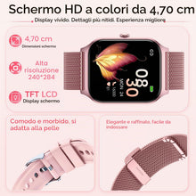 Carica l'immagine nel visualizzatore di Gallery, Smartwatch Donna,1.85"Orologio Smartwatch Chiamate Bluetoot 2 Cinturini