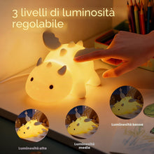 Carica l'immagine nel visualizzatore di Gallery, Euakee Luce Notturna a Forma di Drago, Lampada Notturna Bambini, 7 Colori, Tocco Portatile 1200mAh Batteria Lampada&amp;Timi