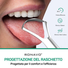 Carica l'immagine nel visualizzatore di Gallery, RONAVO Pulisci Lingua con Custodia Pratica, Nettalingua (2 pezzi), Raschietto Lingua Combatti Alito Cattivo, Raschia Lin