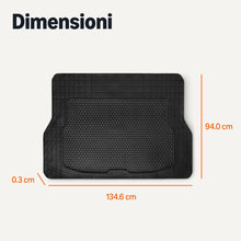 Carica l'immagine nel visualizzatore di Gallery, Amazon Basics - Tappetino per bagagliaio, adatto a tutte le condizioni atmosferiche, tagliabile su misura, Nero, 132.8 x