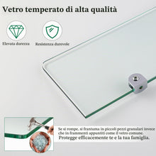 Carica l'immagine nel visualizzatore di Gallery, SAYAYO Mensola Doccia Vetro Mensola in Vetro per Bagno 30 CM, 2 Pezzi
