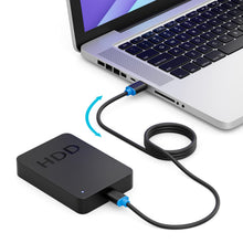 Carica l'immagine nel visualizzatore di Gallery, deleyCON 3,0m USB 3.0 Super Speed - A Connettore a A Connettore - Velocità di Trasferimento fino a 5 Gbit/s - Nero/Blu