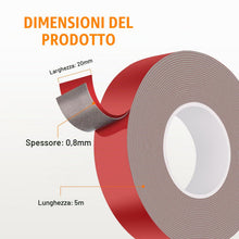 Carica l'immagine nel visualizzatore di Gallery, GRIFEMA GA4002-1 Nastro Biadesivo Extra Forte 5m x 20mm 1 Rotolo